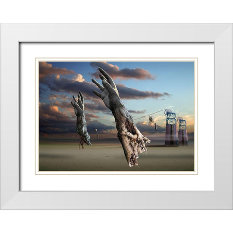 Untitled White Modern Wood Framed Art Print with Double Matting by Penchev, Radoslav