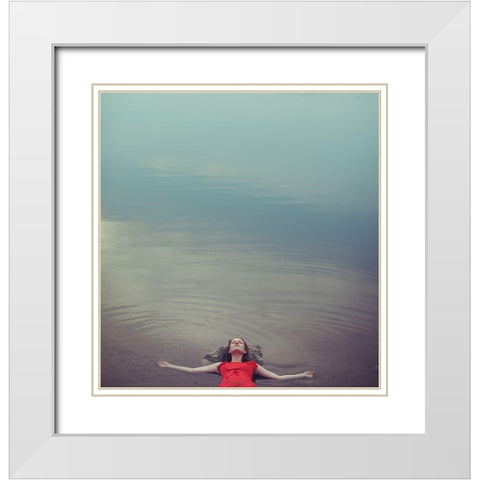 Untitled White Modern Wood Framed Art Print with Double Matting by Koshutina, Tatiana