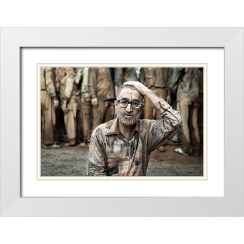 Mourning White Modern Wood Framed Art Print with Double Matting by Momeni, Mohammadreza