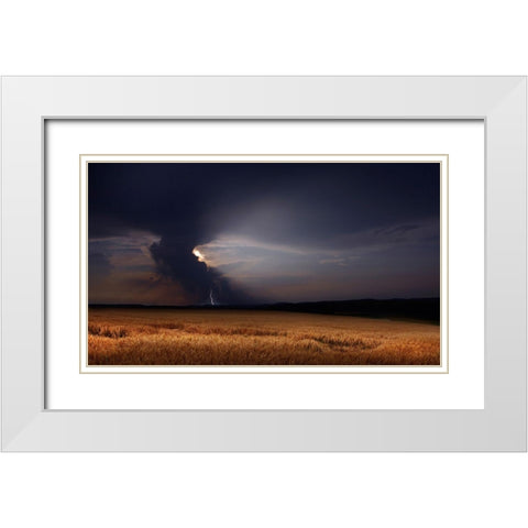 Enztal White Modern Wood Framed Art Print with Double Matting by Schumacher, Nicolas