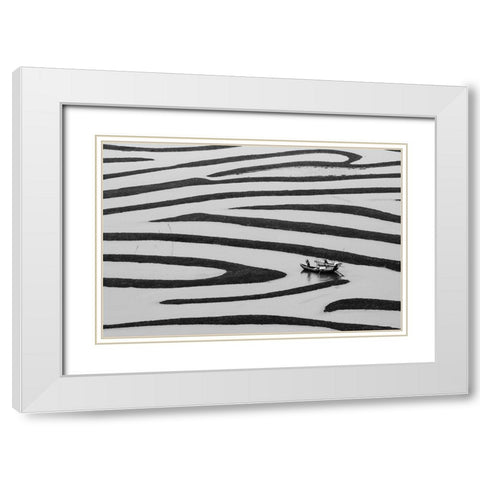 The Beauty Of Simple Life White Modern Wood Framed Art Print with Double Matting by Youdutian
