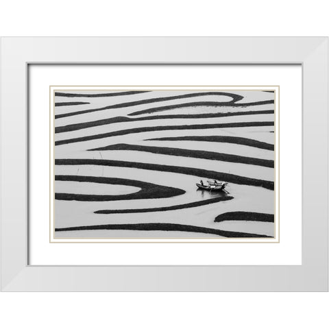 The Beauty Of Simple Life White Modern Wood Framed Art Print with Double Matting by Youdutian