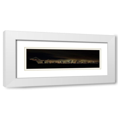 Bay Bridge San Francisco White Modern Wood Framed Art Print with Double Matting by Tjandra, C.S.