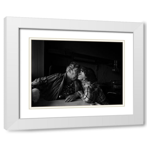 Love White Modern Wood Framed Art Print with Double Matting by Eisele, Stefan