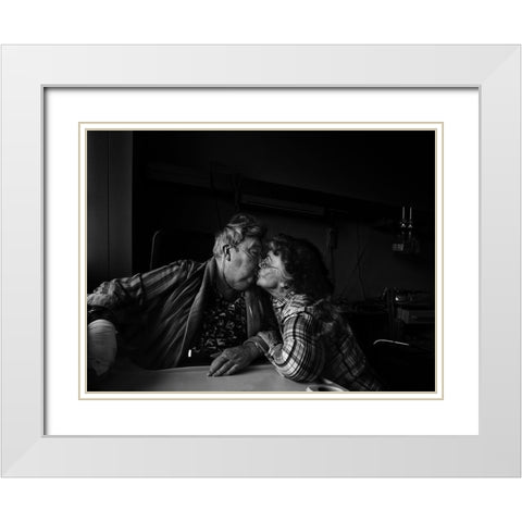 Love White Modern Wood Framed Art Print with Double Matting by Eisele, Stefan