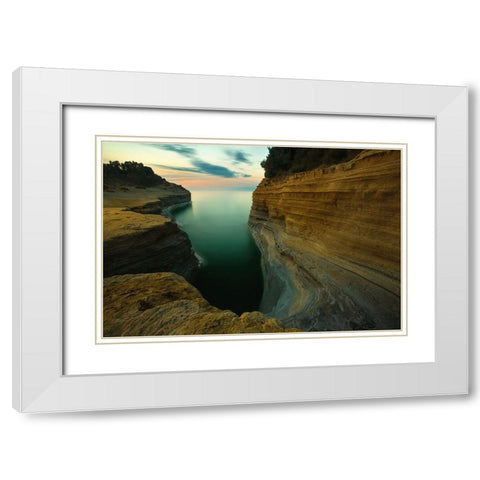 Canal DAmour.... White Modern Wood Framed Art Print with Double Matting by Browko, Krzysztof