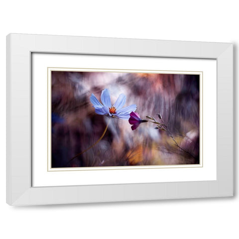 Le Rendez Vous White Modern Wood Framed Art Print with Double Matting by Bravin, Fabien