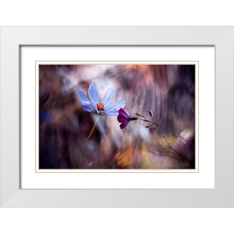 Le Rendez Vous White Modern Wood Framed Art Print with Double Matting by Bravin, Fabien