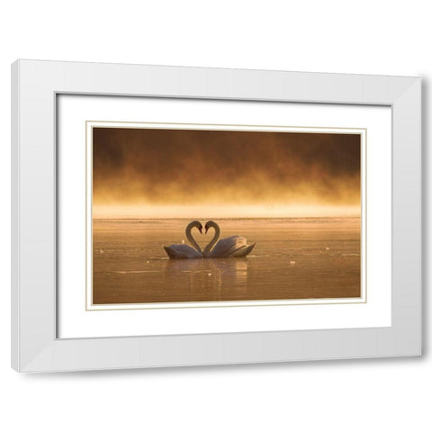 Lovers White Modern Wood Framed Art Print with Double Matting by Kruk, Przemyslaw