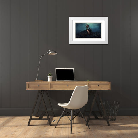 Dancing In The Waves White Modern Wood Framed Art Print with Double Matting by Suherman, Martha