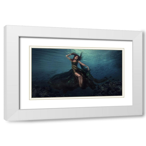 Dancing In The Waves White Modern Wood Framed Art Print with Double Matting by Suherman, Martha