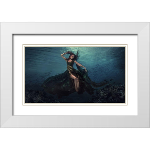 Dancing In The Waves White Modern Wood Framed Art Print with Double Matting by Suherman, Martha