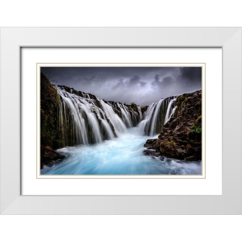Bruarfoss White Modern Wood Framed Art Print with Double Matting by Bogaerts, Sus