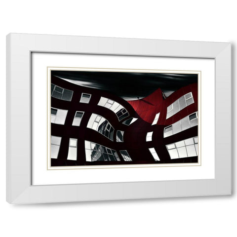 Butterfly White Modern Wood Framed Art Print with Double Matting by Krivec, Samanta