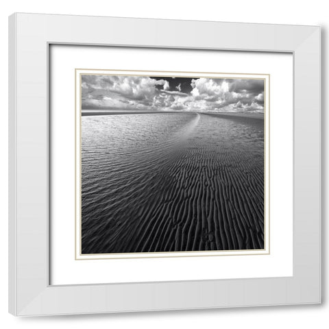 Ocean A Clouds White Modern Wood Framed Art Print with Double Matting by Meyerdierks, Carsten
