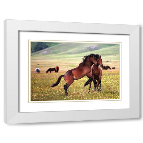 The Game White Modern Wood Framed Art Print with Double Matting by Vidak, Vedran