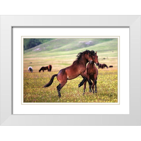 The Game White Modern Wood Framed Art Print with Double Matting by Vidak, Vedran