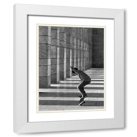 Street Dancer White Modern Wood Framed Art Print with Double Matting by Pellegrini, Fulvio