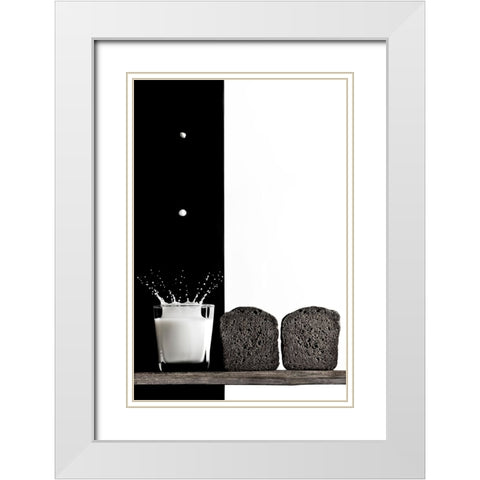 Black And White White Modern Wood Framed Art Print with Double Matting by Poleshchuk, Volodymyr