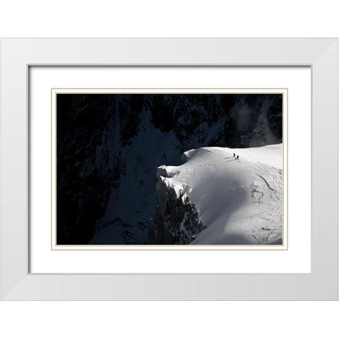 Alpinists White Modern Wood Framed Art Print with Double Matting by Shu, Tristan