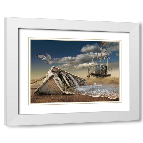 ... White Modern Wood Framed Art Print with Double Matting by Penchev, Radoslav