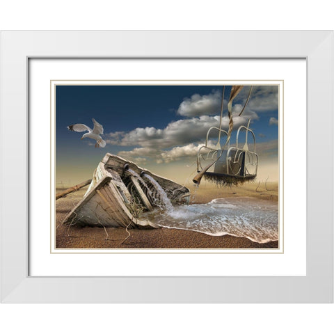 ... White Modern Wood Framed Art Print with Double Matting by Penchev, Radoslav