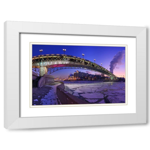 Frozen White Modern Wood Framed Art Print with Double Matting by Ponomarev, Vladislav