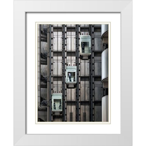 Tres En Raya White Modern Wood Framed Art Print with Double Matting by Cia, Inigo