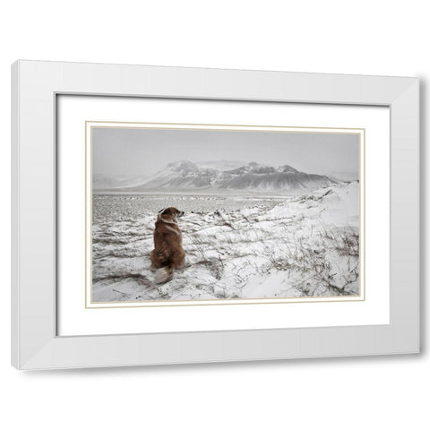 Snowstorm White Modern Wood Framed Art Print with Double Matting by Ingibergsson, Bragi