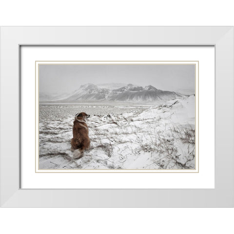 Snowstorm White Modern Wood Framed Art Print with Double Matting by Ingibergsson, Bragi