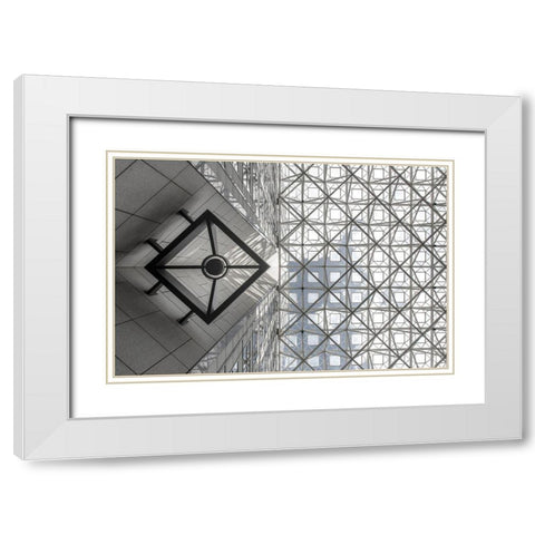 Symmetric Sky White Modern Wood Framed Art Print with Double Matting by Guyot, Michel