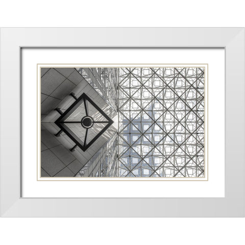 Symmetric Sky White Modern Wood Framed Art Print with Double Matting by Guyot, Michel