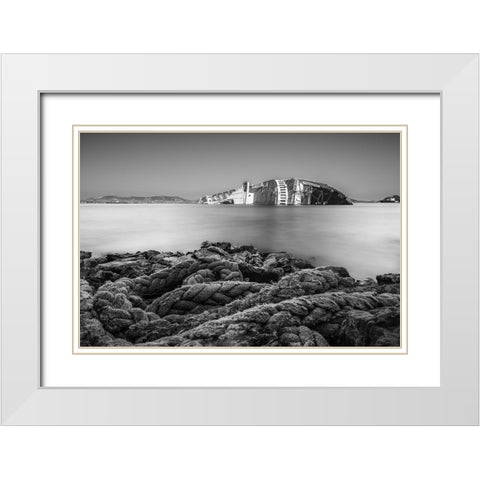 The Shipwreck White Modern Wood Framed Art Print with Double Matting by Pergioudakis, Manos