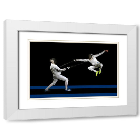 Untitled White Modern Wood Framed Art Print with Double Matting by Ghesquiere, Hilde