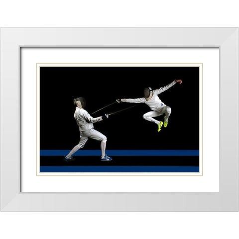 Untitled White Modern Wood Framed Art Print with Double Matting by Ghesquiere, Hilde