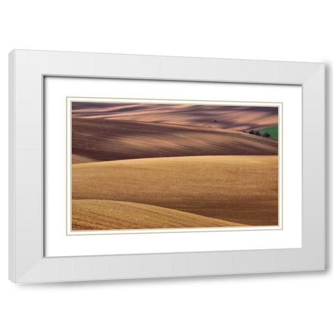 Spring Work White Modern Wood Framed Art Print with Double Matting by Kruk, Przemyslaw