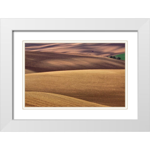 Spring Work White Modern Wood Framed Art Print with Double Matting by Kruk, Przemyslaw