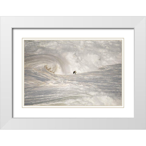 Nazarac North Canyon White Modern Wood Framed Art Print with Double Matting by Caria, Rui