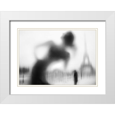 La Parisienne White Modern Wood Framed Art Print with Double Matting by Drigny, Eric