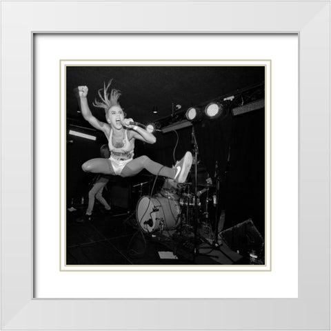 Jump White Modern Wood Framed Art Print with Double Matting by Moberg Jessen, Henrik