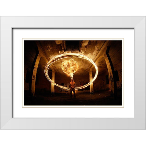 Impossible Time. White Modern Wood Framed Art Print with Double Matting by Thoum