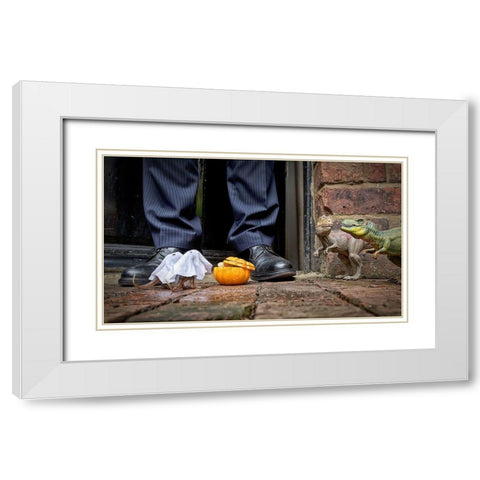 Trick Or Treat - Roary A Sid Took Waif A Stray Out Trick Or Treating As A Distraction Tactic White Modern Wood Framed Art Print with Double Matting by Brooke, Sarah