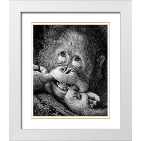 Big Smile.....Please White Modern Wood Framed Art Print with Double Matting by Muliani Hartojo, Angela