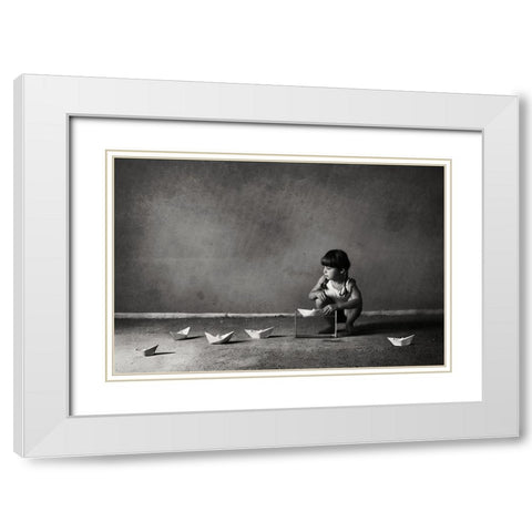 Expanding The Horizons Of Imagination.. White Modern Wood Framed Art Print with Double Matting by Monique