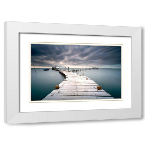 Last Path White Modern Wood Framed Art Print with Double Matting by Feteira, Jorge