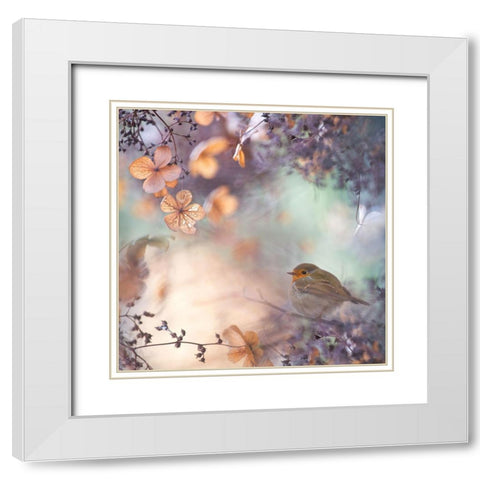 Hydrangea Fantasy White Modern Wood Framed Art Print with Double Matting by Teuni
