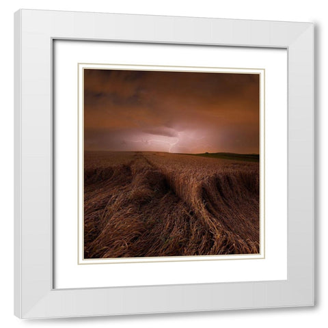 Morning Storm White Modern Wood Framed Art Print with Double Matting by Schumacher, Nicolas