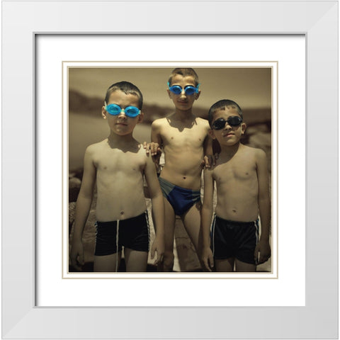 .. White Modern Wood Framed Art Print with Double Matting by Ivanova, Inga