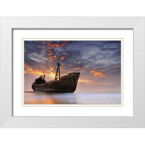 The Dark Traveler Ii White Modern Wood Framed Art Print with Double Matting by Kaimaki, Maria
