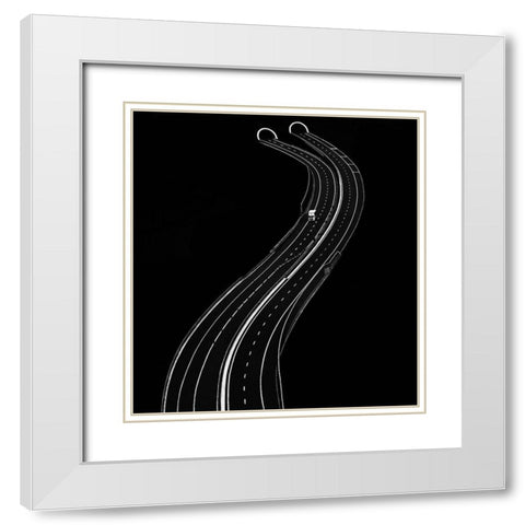 Alone White Modern Wood Framed Art Print with Double Matting by Krivec, Samanta